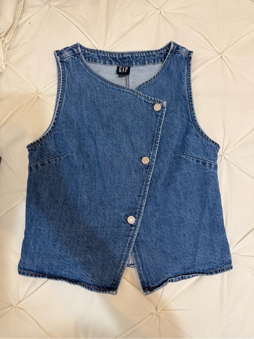 GAP Blue Asymmetrical Denim Tank Vest
